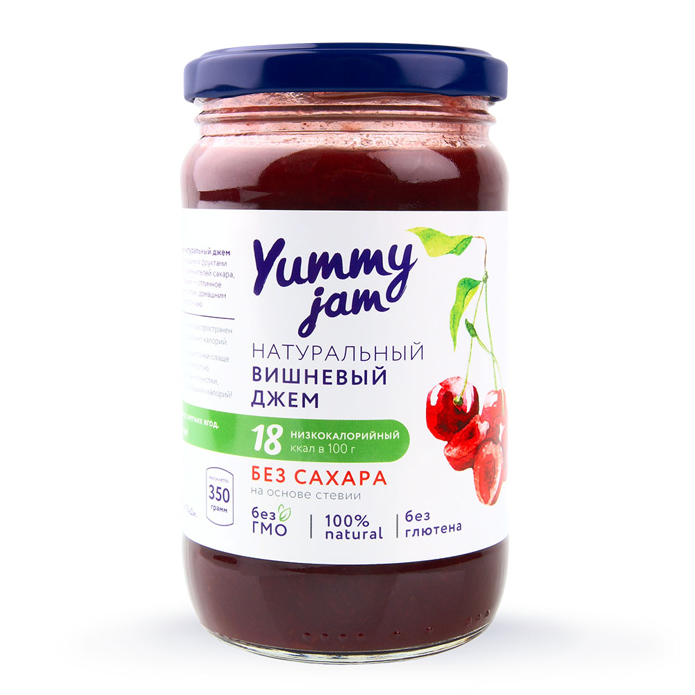 Джем низкокалорийный вишневый | 350 г | Yummy Foods
