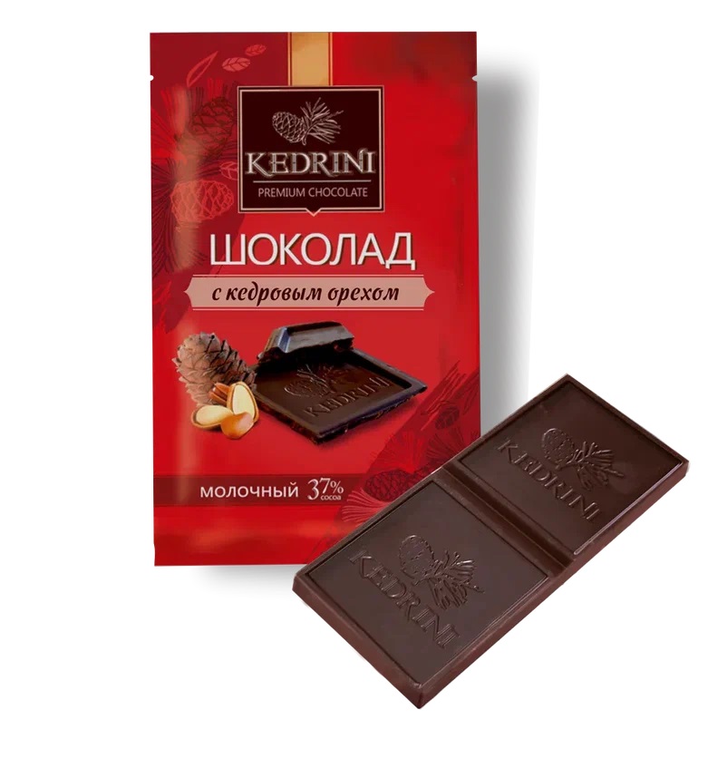 Шоколад молочный с кедровым орехом Kedrini | 23 г | Радоград