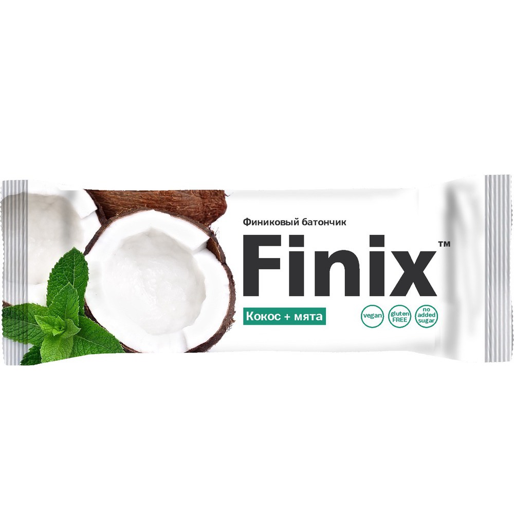 Батончик финиковый с кокосом и мятой Finix | 30 г | Фруктовая энергия