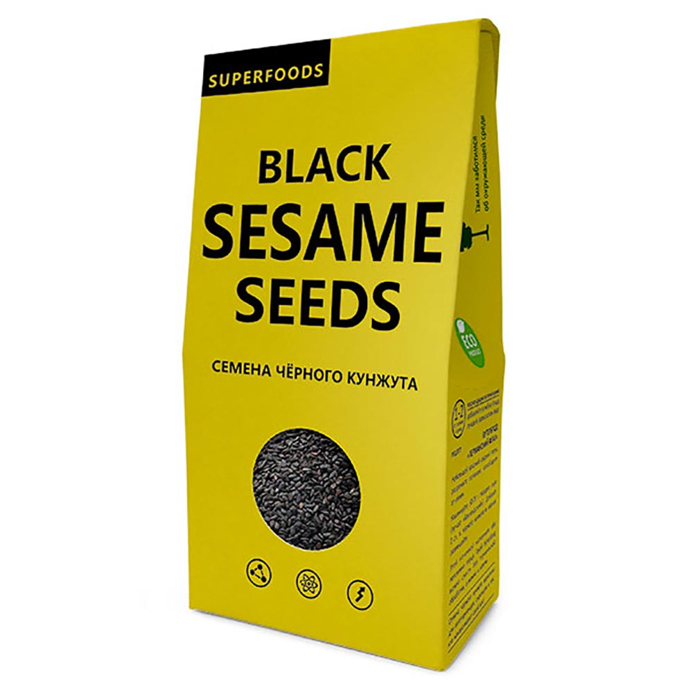 Семена кунжута чёрного | 150 г | Компас Здоровья