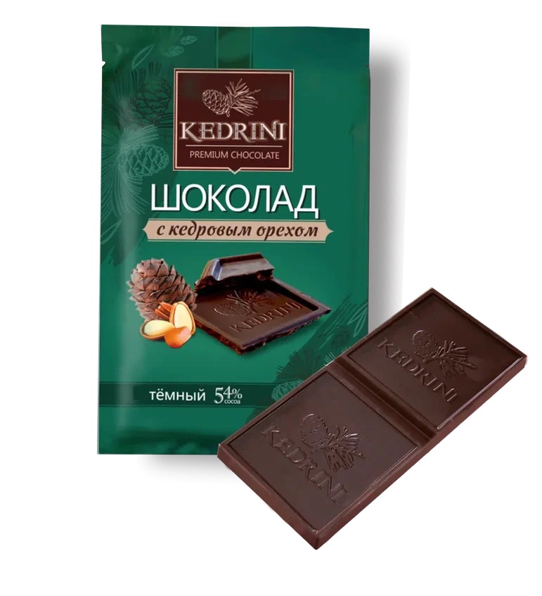 Шоколад тёмный с кедровым орехом Kedrini | 23 г | Радоград