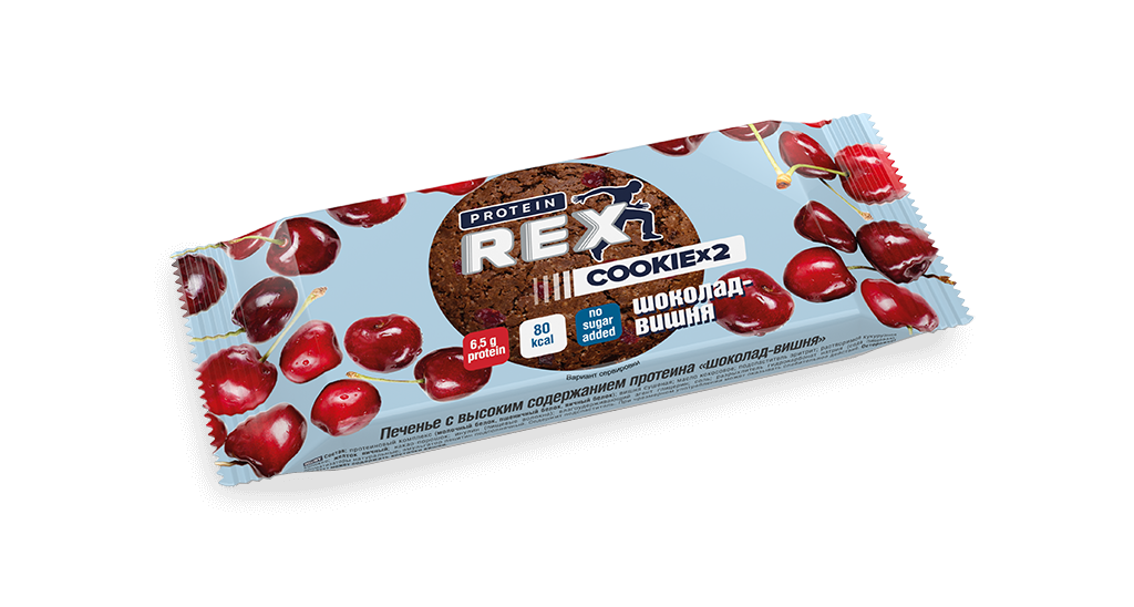 Печенье протеиновое Cookie Шоколад Вишня | 50 г | Protein REX