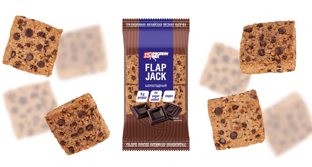 Печенье протеиновое овсяное Flap Jack Шоколадное | 60 г | Protein REX