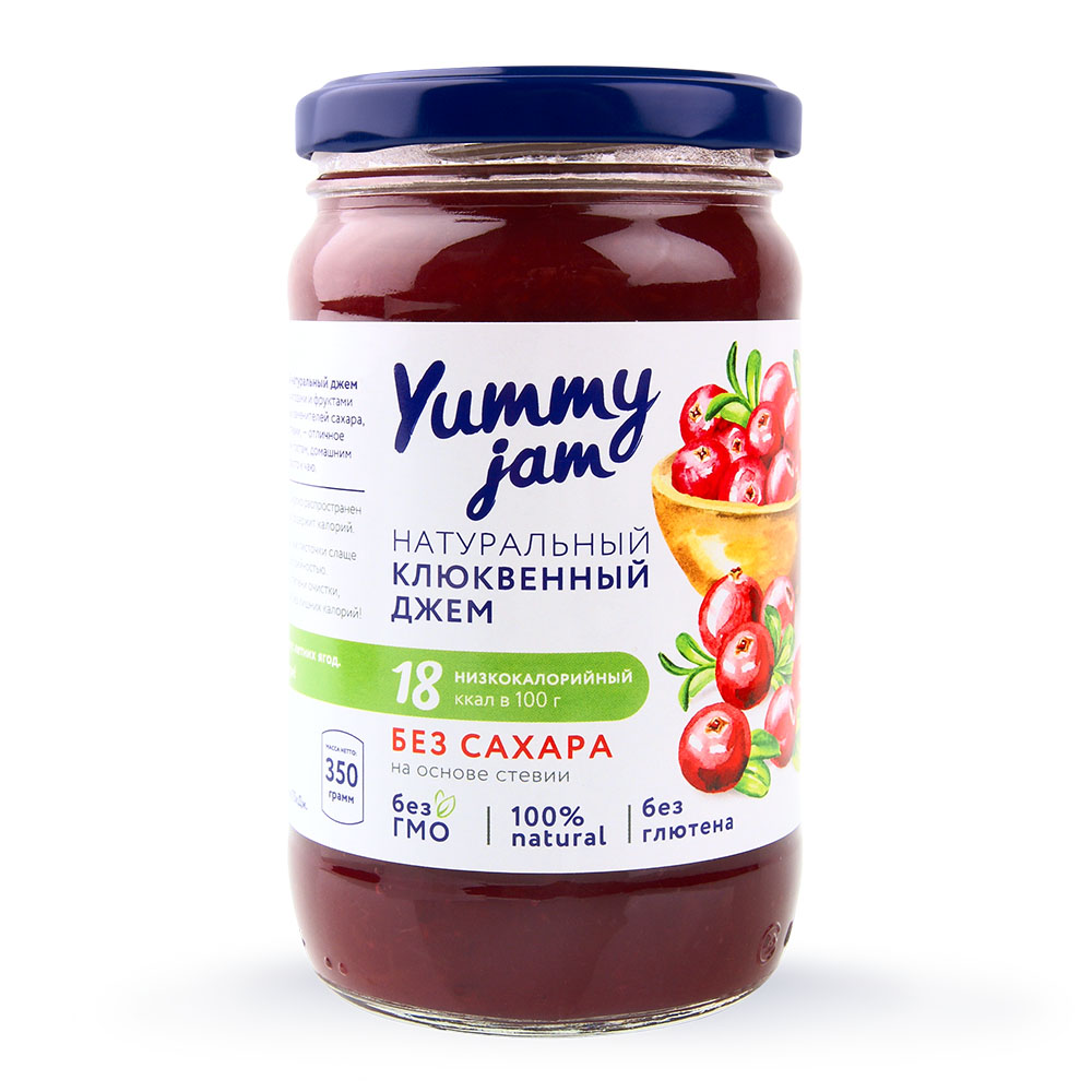 Джем низкокалорийный клюквенный | 350 г | Yummy Foods