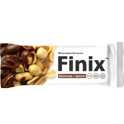 Батончик финиковый с арахисом и шоколадом Finix | 30 г | Фруктовая энергия