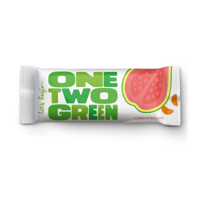 Батончик фруктово-ореховый Гуава и апельсин OneTwoGreen | 44 г | Фруктовая энергия