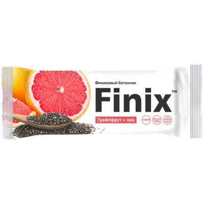 Батончик финиковый с грейпфрутом и семенами чиа Finix | 30 г | Фруктовая энергия