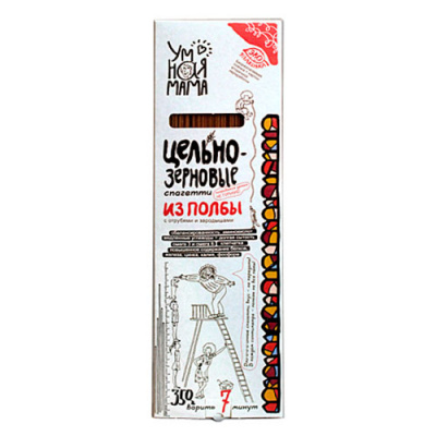 Макароны цельнозерновые из полбы Спагетти | 350 г | Умная мама