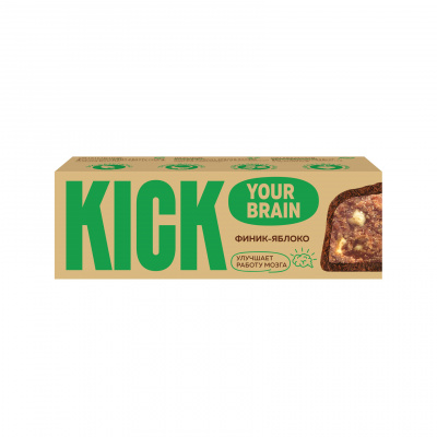 Батончик финиковый с яблоком и корицей в шоколаде Your Brain | 45 г | KICK