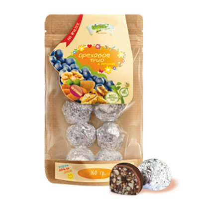 Конфеты шоколадные с орехами Ореховое трио | 150 г | Любэль Эко