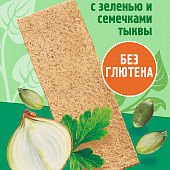 Хлебцы из пророщенной зеленой гречки с зеленью и семечками тыквы | 100г | Саттвик